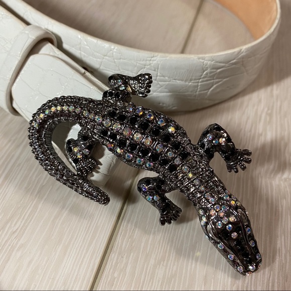 Ambrosi Abrianna white crocodile leather belt XS - Picture 5 of 16